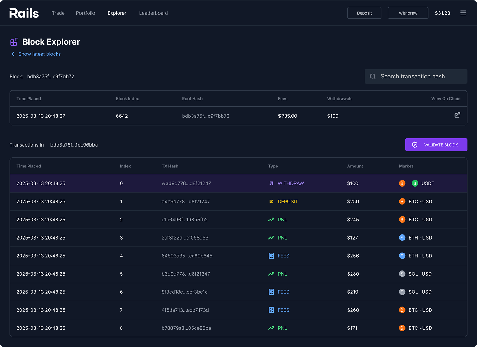 Rails Block Explorer
